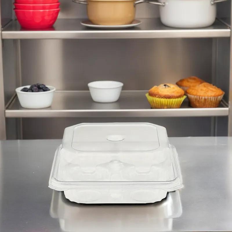 Crystal Seal® Muffin Container 7.81X7.63X3.22 IN 4 Compartment Square 200/Case