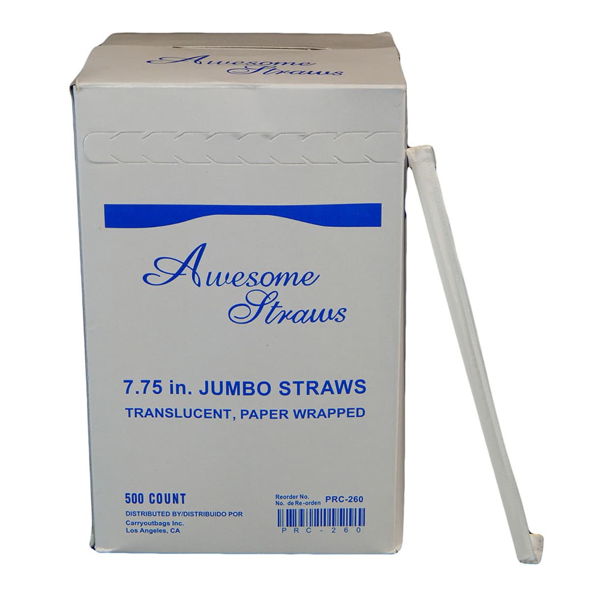 Jumbo Straw 7.75 IN Clear Wrapped 500/Box