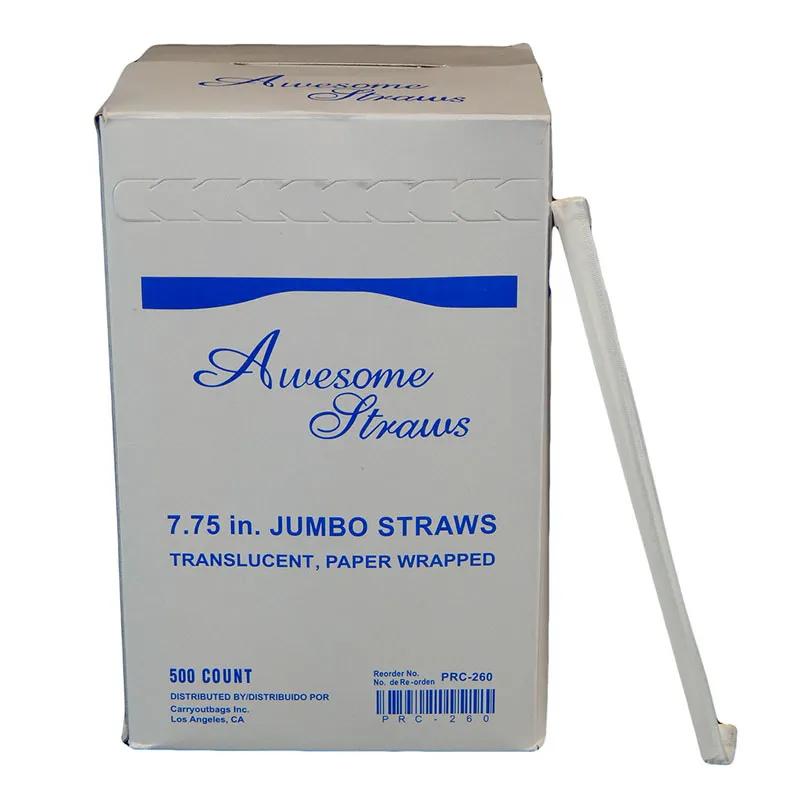 Jumbo Straw 7.75 IN Clear Wrapped 500/Box