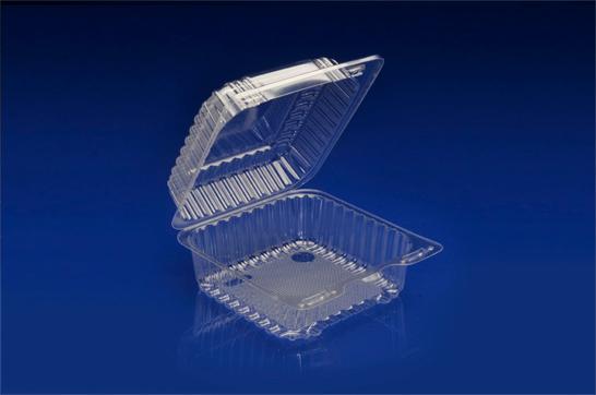 Take-Out Container Hinged 6X6 IN Plastic Clear Square 500/Case