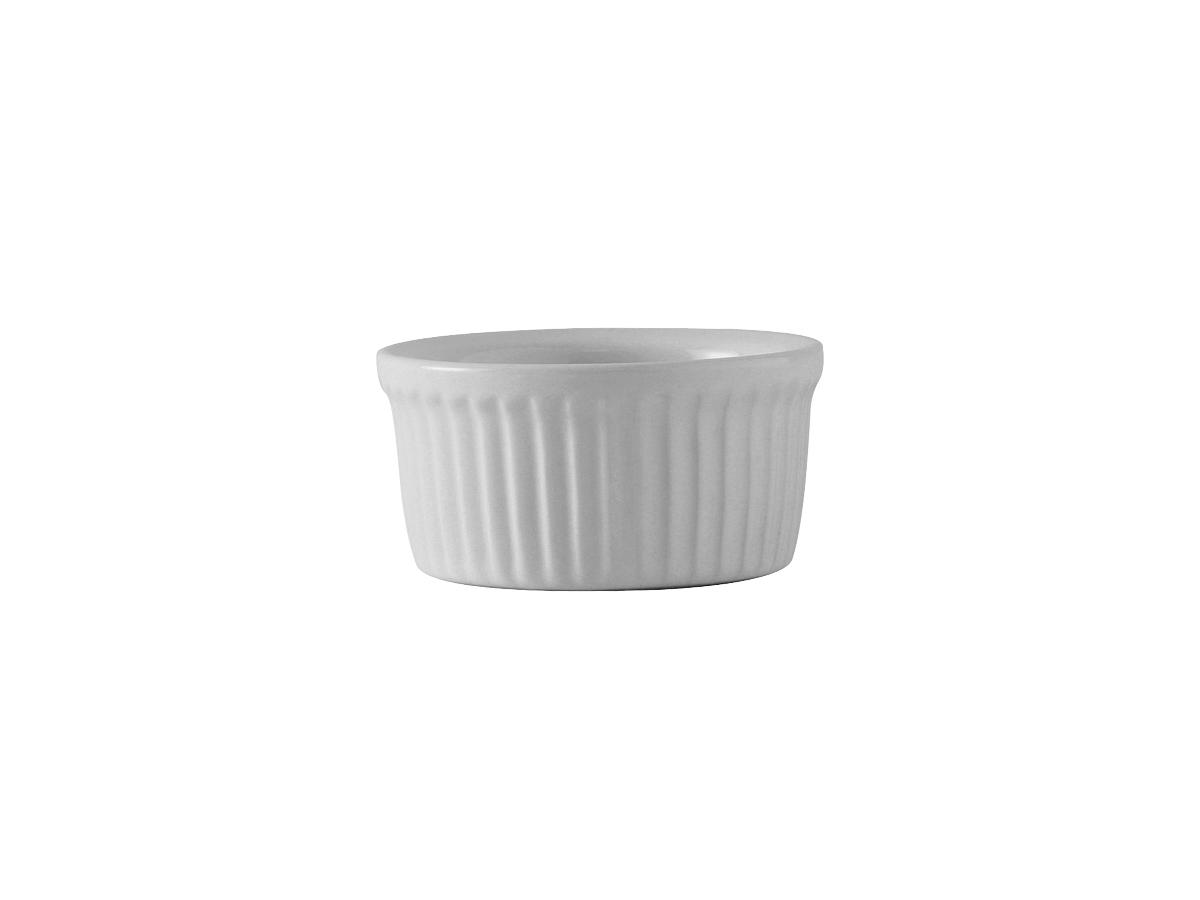 Ramekin 4.5 OZ China White Round Fluted Fully Vitrified Oven Safe Dishwasher Safe Microwave Oven Safe 48/Case