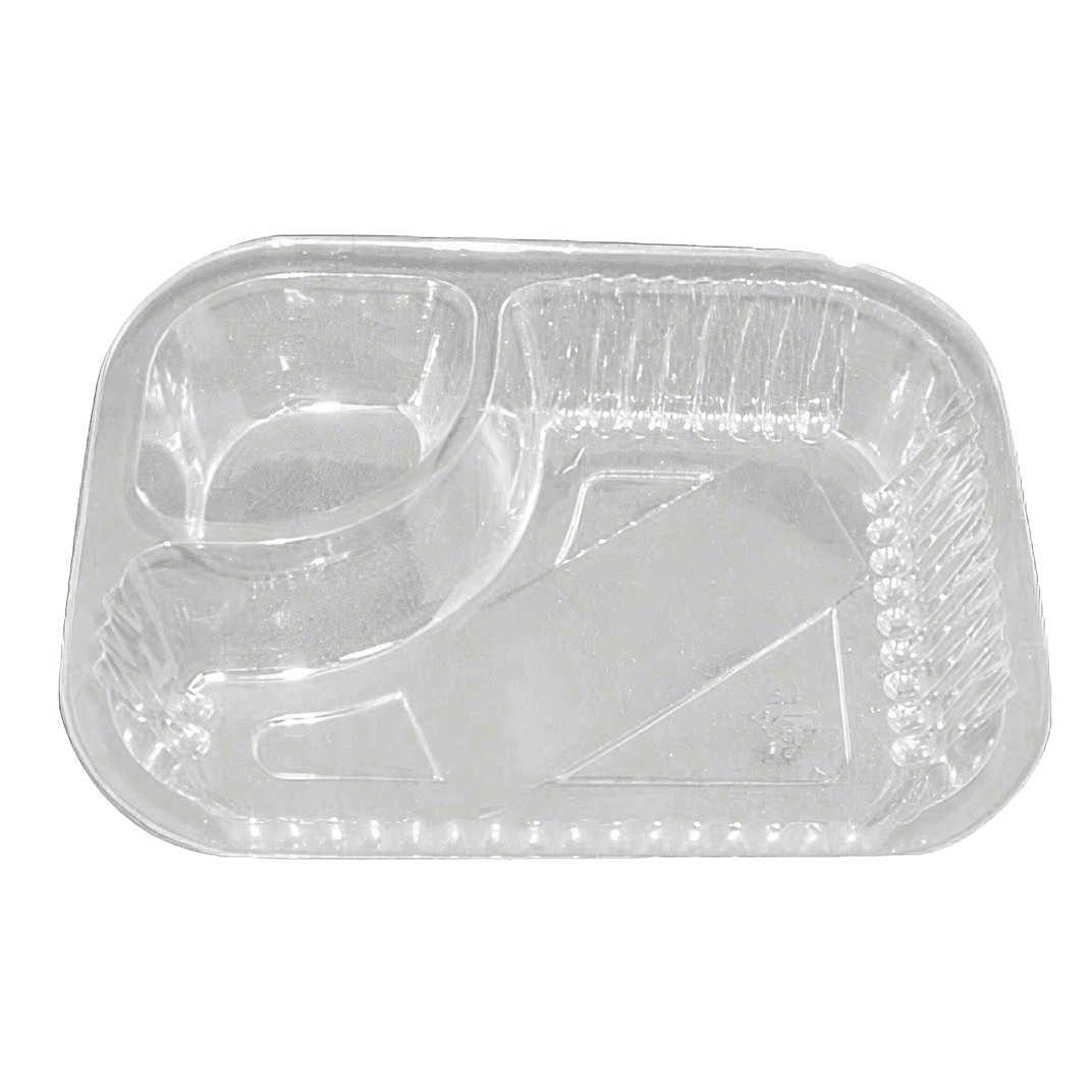 Polar Pak® Nacho Take-Out Tray Base 6X5X2 IN 2 Compartment OPS Clear Rectangle With Sauce Compartment 500/Case