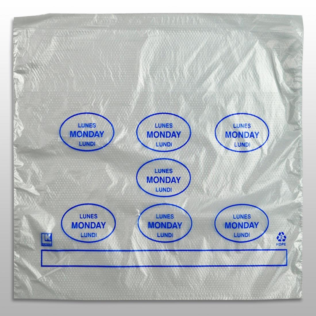 Bag 10X8.5+2 IN HDPE 0.5MIL Clear Blue Monday With Lip & Flip Closure Portion Bag Saddlepack Flat 2000/Case