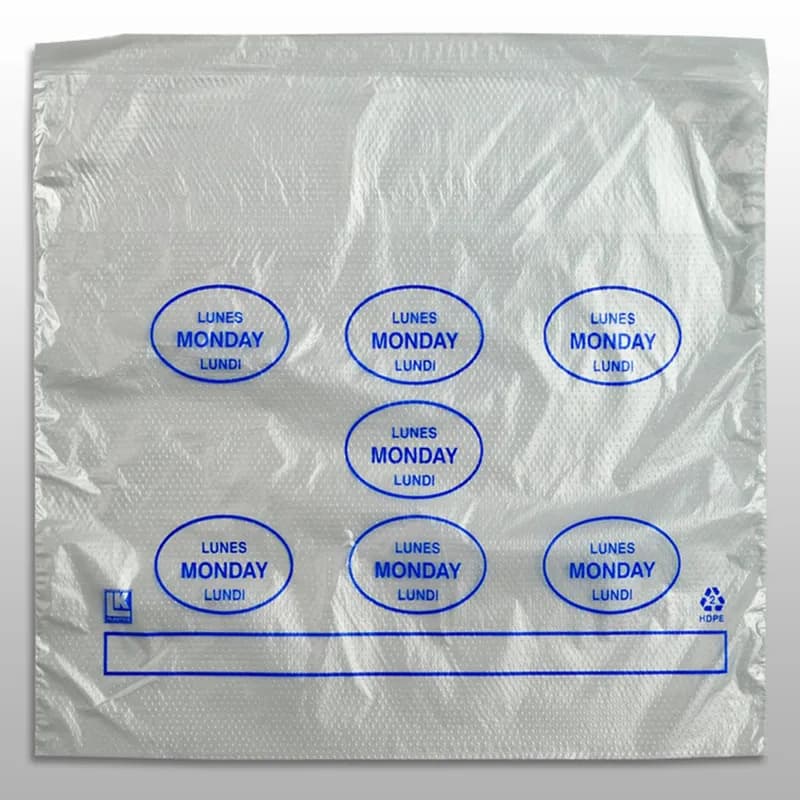 Bag 10X8.5+2 IN HDPE 0.5MIL Clear Blue Monday With Lip & Flip Closure Portion Bag Saddlepack Flat 2000/Case