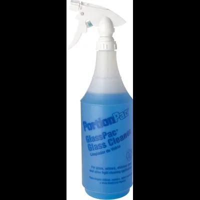 PortionPac GlassPac® GlassPac Glass Cleaner Spray Bottle & Trigger Sprayer 32 FLOZ Plastic Clear White Blue 1/Each