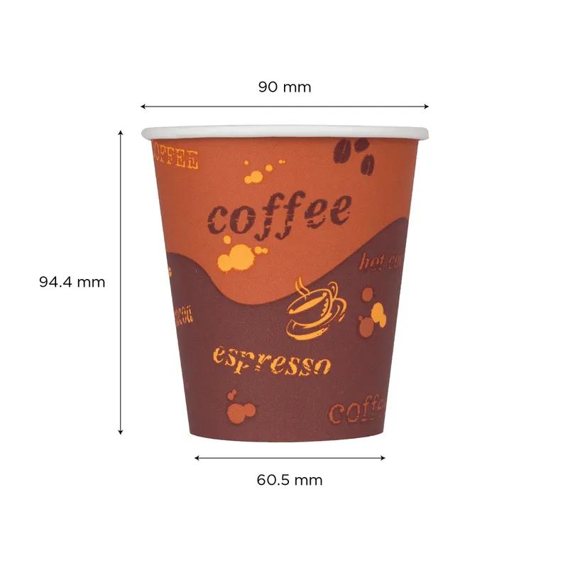 Karat® Hot Cup 10 OZ Paper Coffee Print 90MM 1000/Case