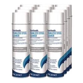 Boardwalk® Lemon Stainless Steel Cleaner 18 OZ Aerosol Water-in-Oil Based 12/Case