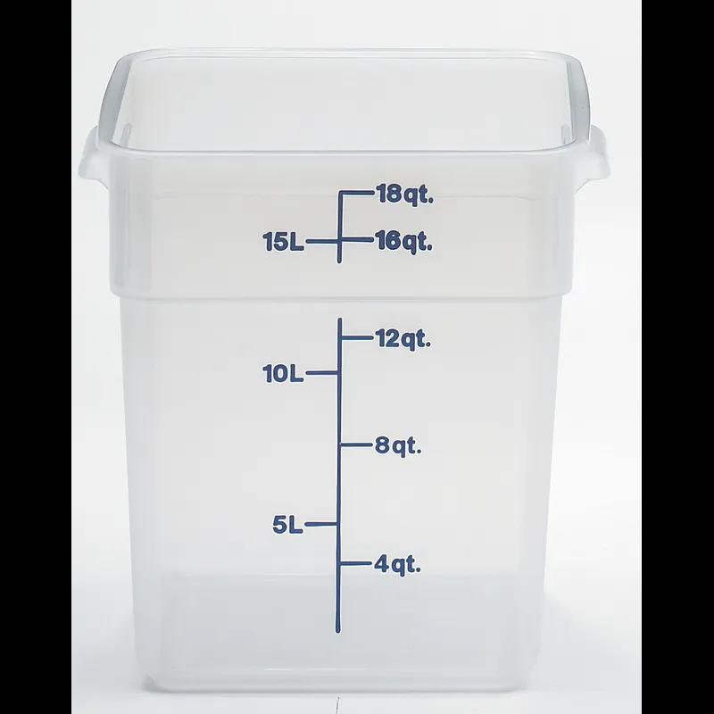Food Storage Container 18 QT Translucent Square 1/Each