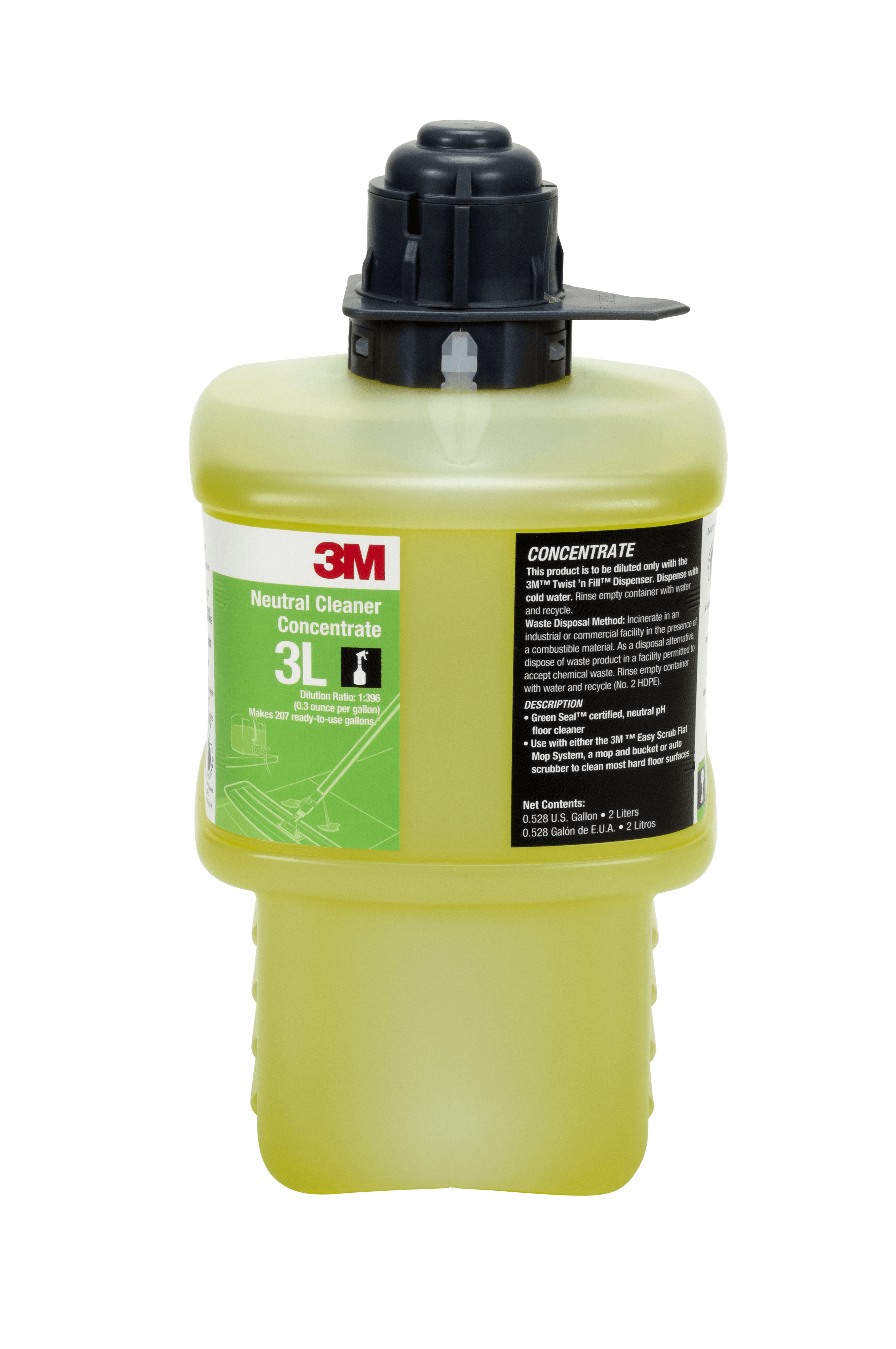 3M™ 3L Clean Scent All Purpose Cleaner 2 L Multi Surface Neutral Concentrate No Rinse 1/Each