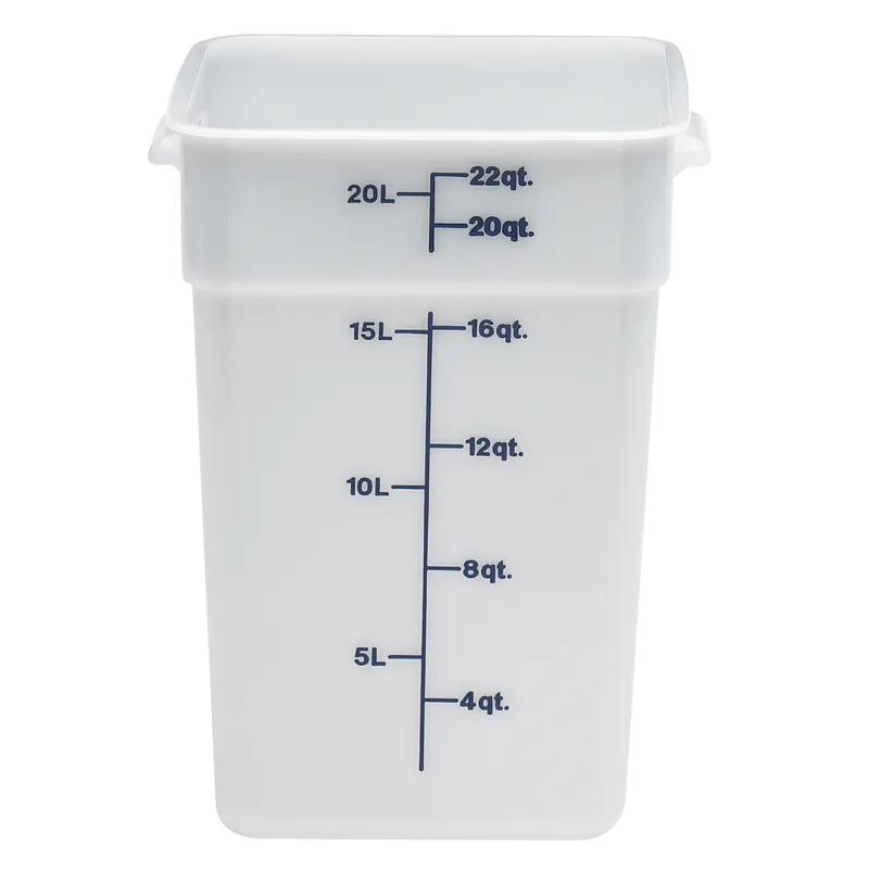 Food Storage Container 22 QT White Square 1/Each