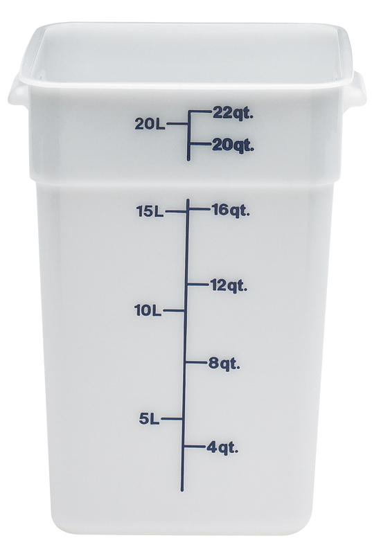 Food Storage Container 22 QT White Square 1/Each