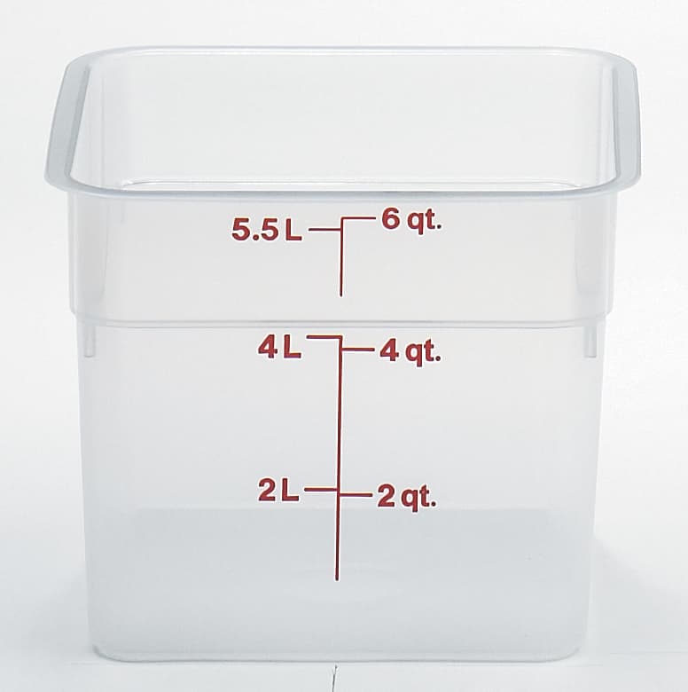 Food Storage Container 6 QT Translucent Square 1/Each