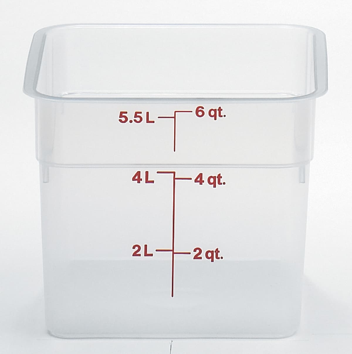 Food Storage Container 6 QT Translucent Square 1/Each