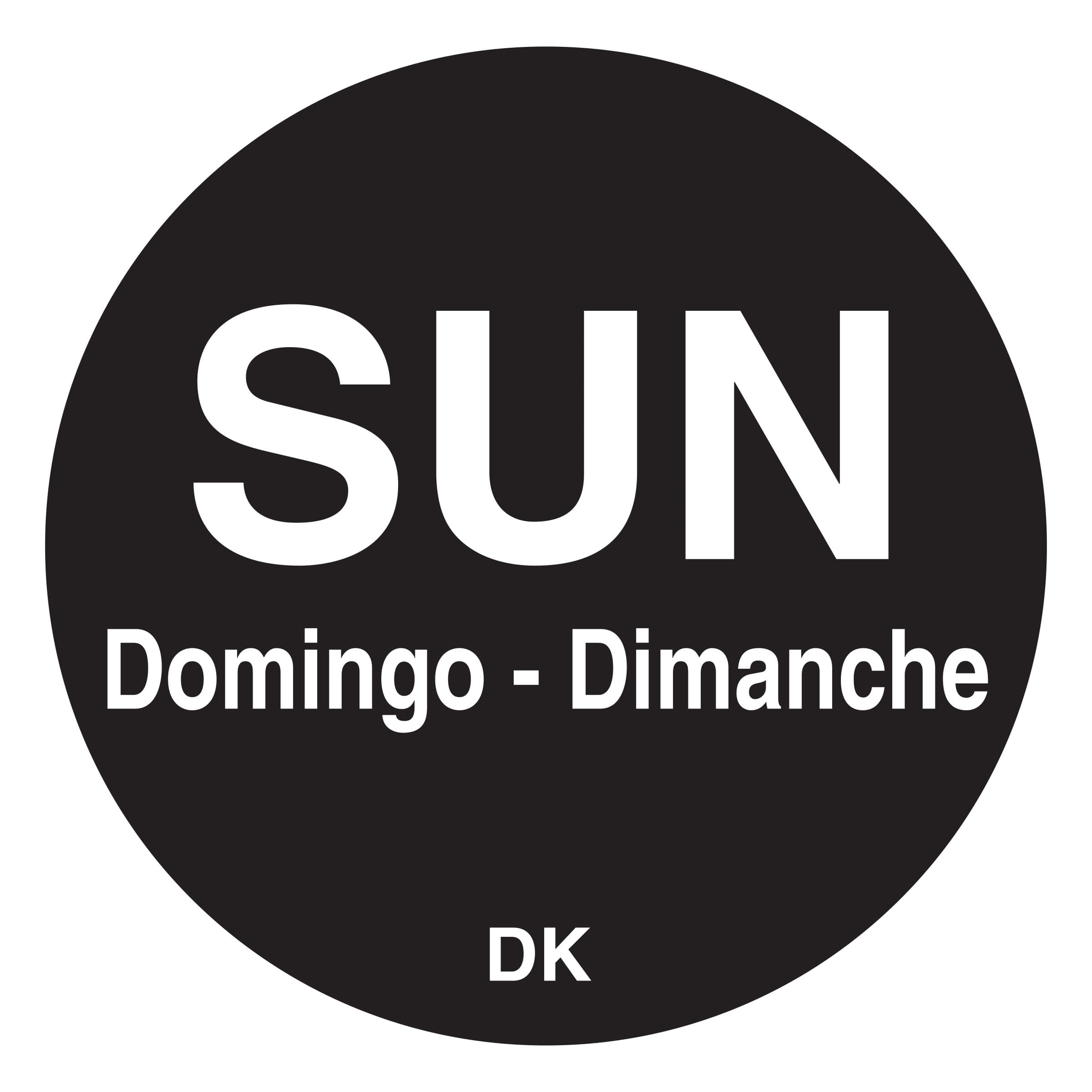 DuraMark Sunday Label 0.75 IN 2000/Roll