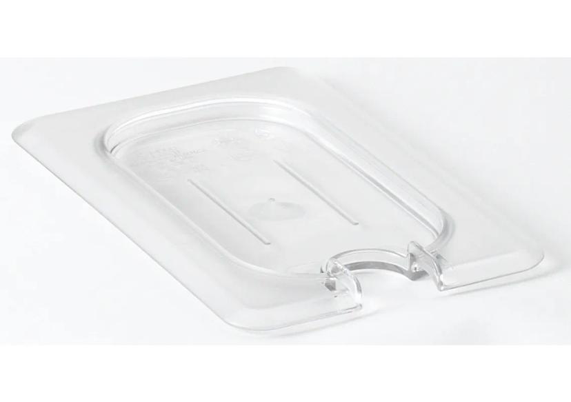 Camwear® Food Pan Cover 1/9 Clear With Flat Lid Notched 1/Each