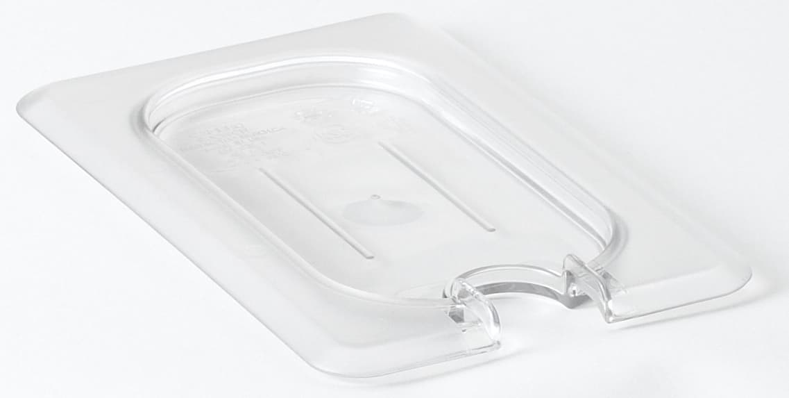 Camwear® Food Pan Cover 1/9 Clear With Flat Lid Notched 1/Each