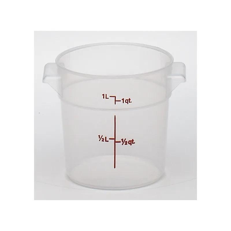 Food Storage Container 1 QT Translucent Round 1/Each