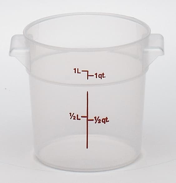 Food Storage Container 1 QT Translucent Round 1/Each