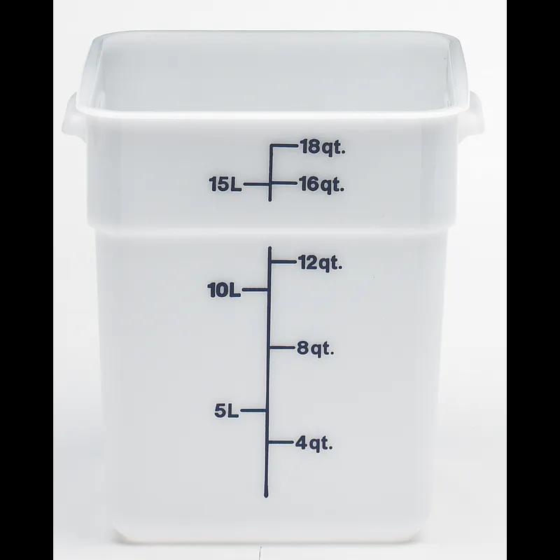 Food Storage Container 18 QT White Square 1/Each
