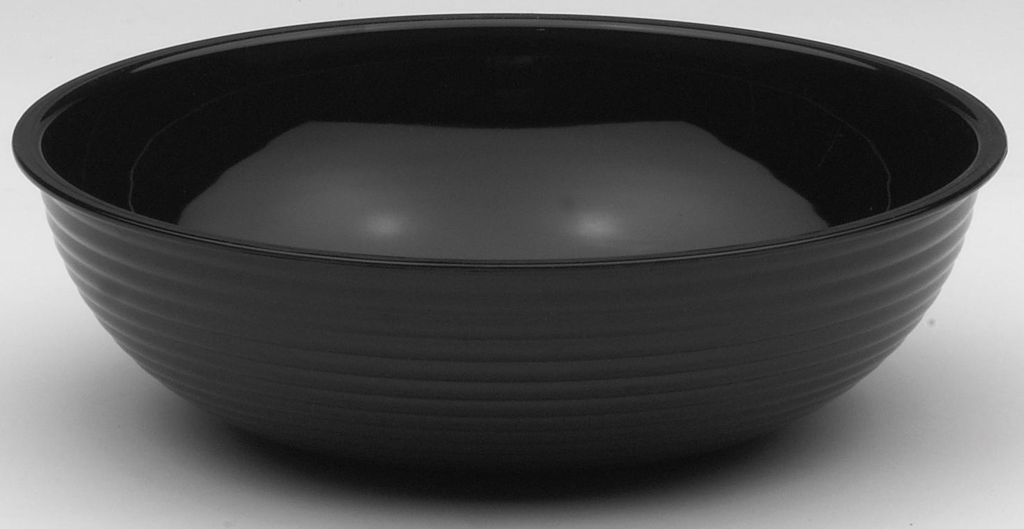 Camwear® Bowl 10 IN 3.2 QT PC Black Round Ribbed 12/Case