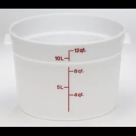 Food Storage Container 12 QT White Round 1/Each