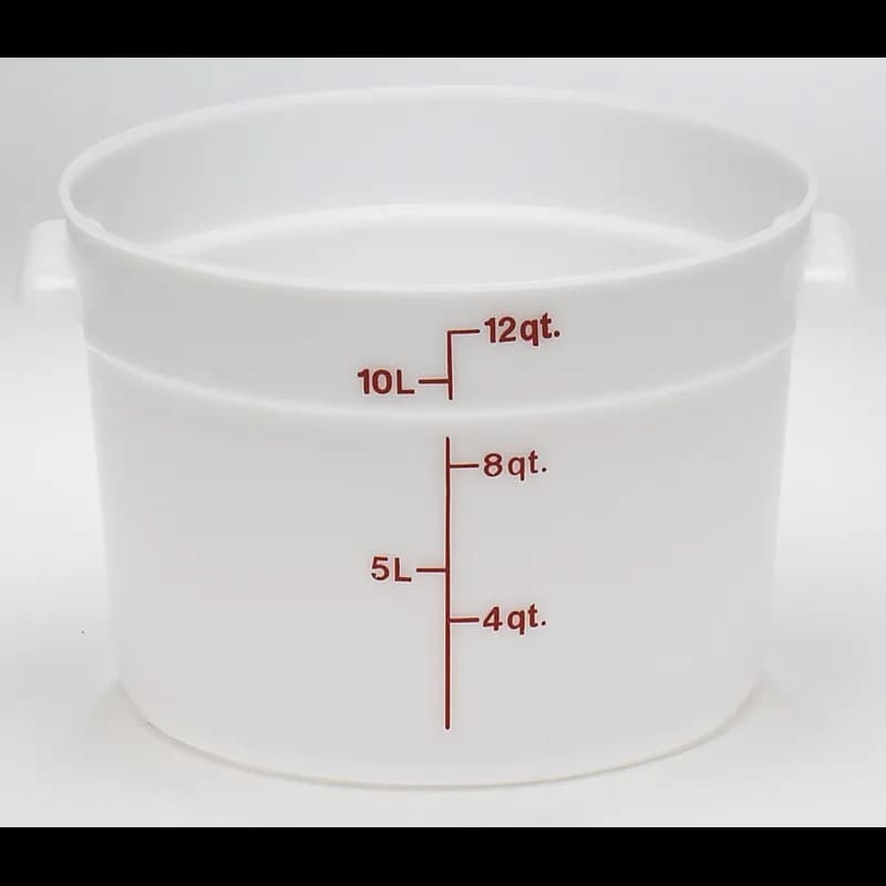 Food Storage Container 12 QT White Round 1/Each