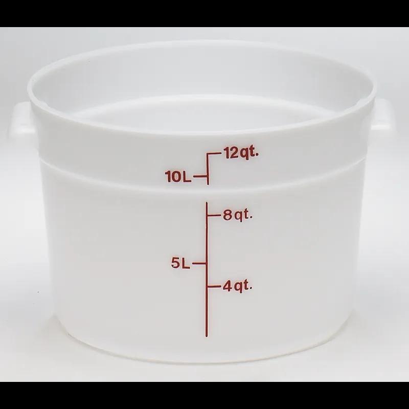 Food Storage Container 12 QT White Round 1/Each