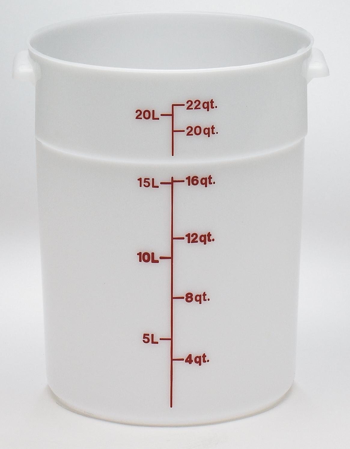 Food Storage Container 22 QT White Round 1/Each