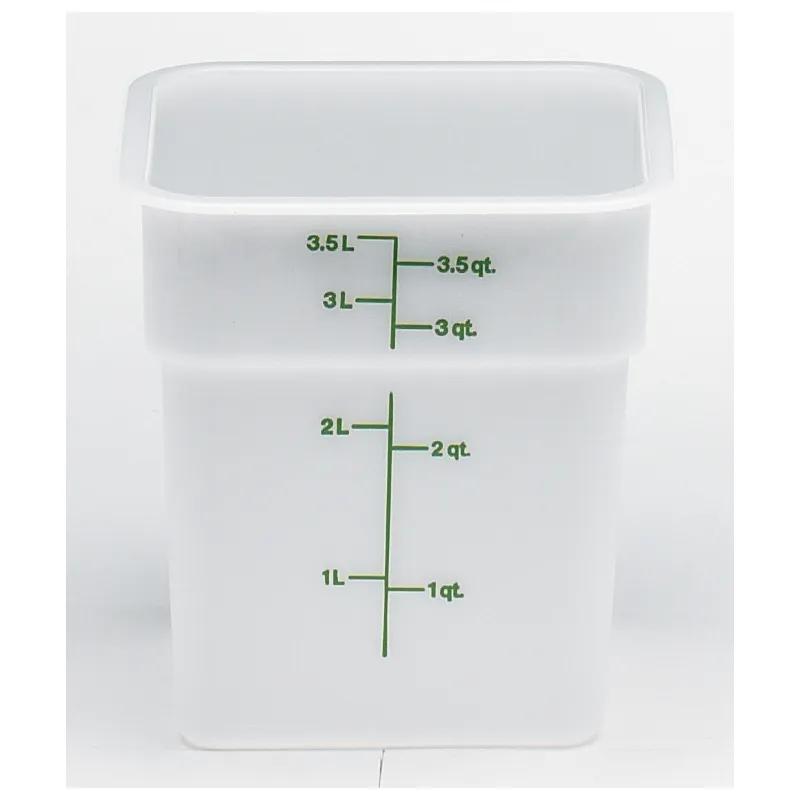 Food Storage Container 4 QT White Square 1/Each