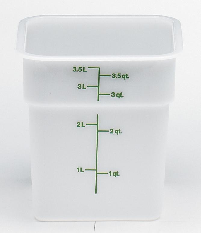 Food Storage Container 4 QT White Square 1/Each