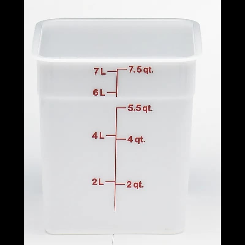 Food Storage Container 8 QT White Square 1/Each