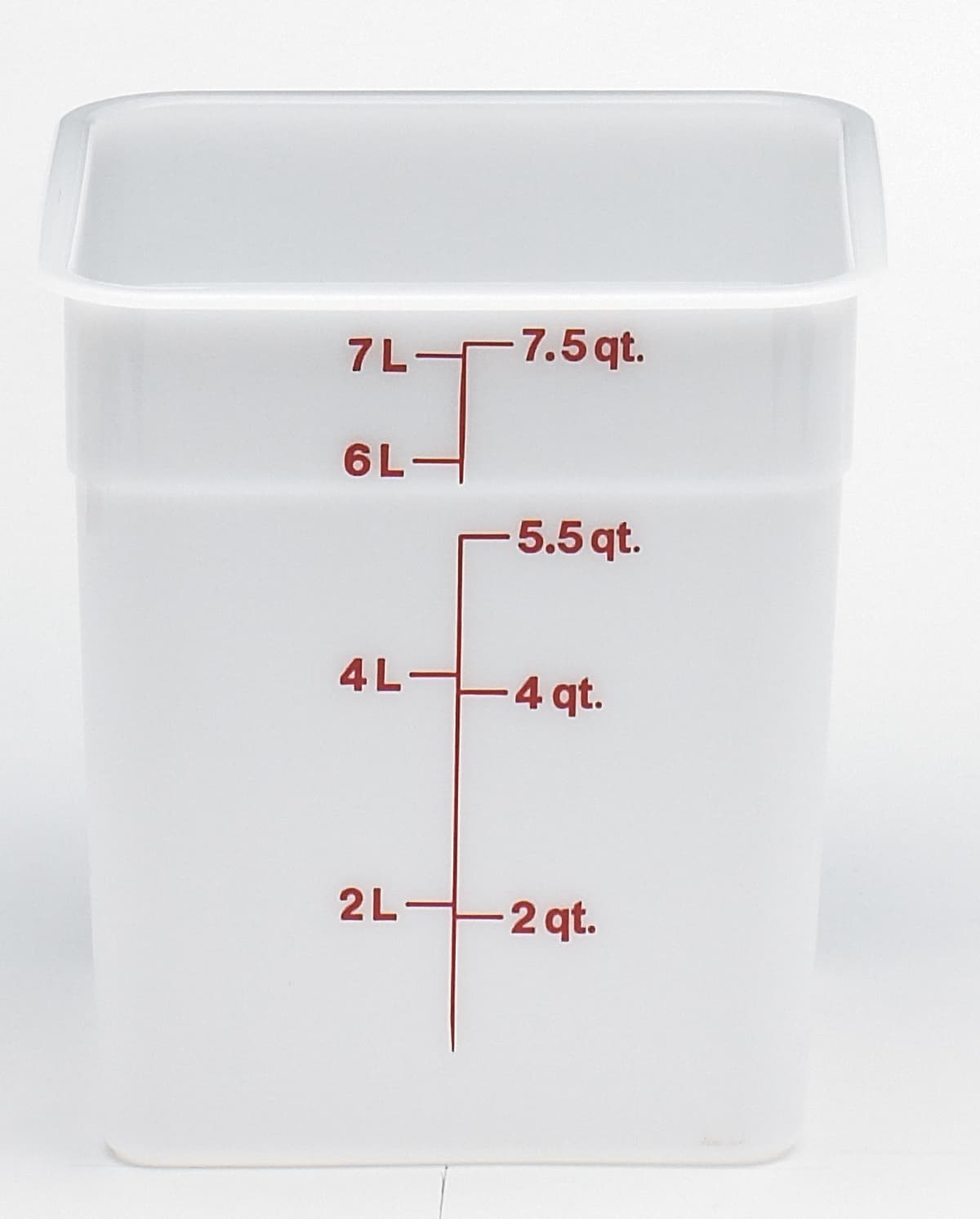 Food Storage Container 8 QT White Square 1/Each