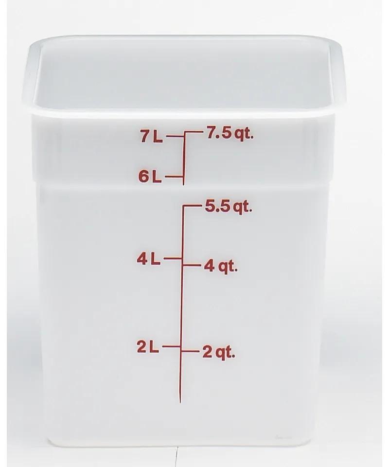 Food Storage Container 8 QT White Square 1/Each