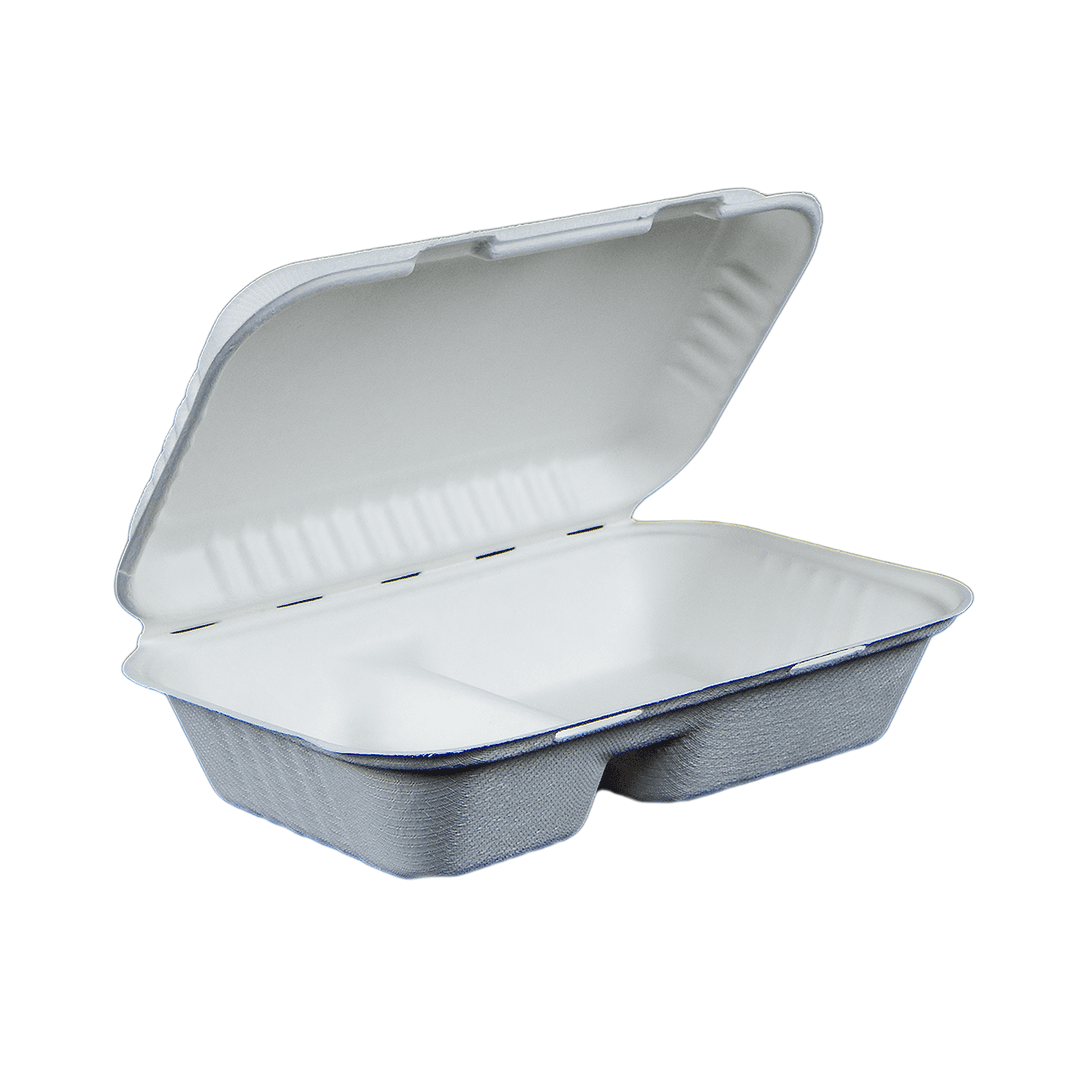 Victoria Bay Hoagie & Sub Take-Out Container Hinged 9X5 IN 2 Compartment Sugarcane Rectangle 200/Case