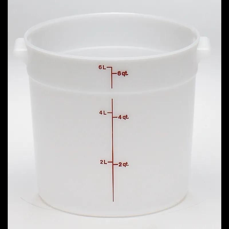 Food Storage Container 6 QT White Round 1/Each