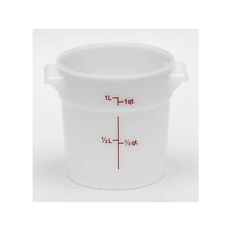 Food Storage Container 1 QT Natural White Round 1/Each