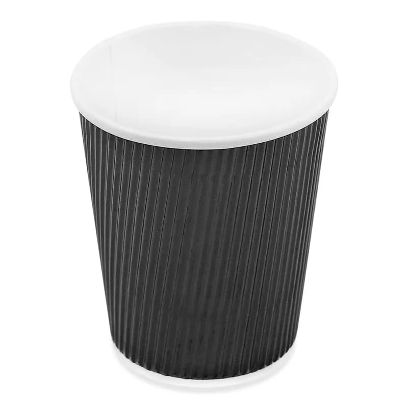 Victoria Bay Hot Cup 8 OZ Paper Black Fluted 500/Case