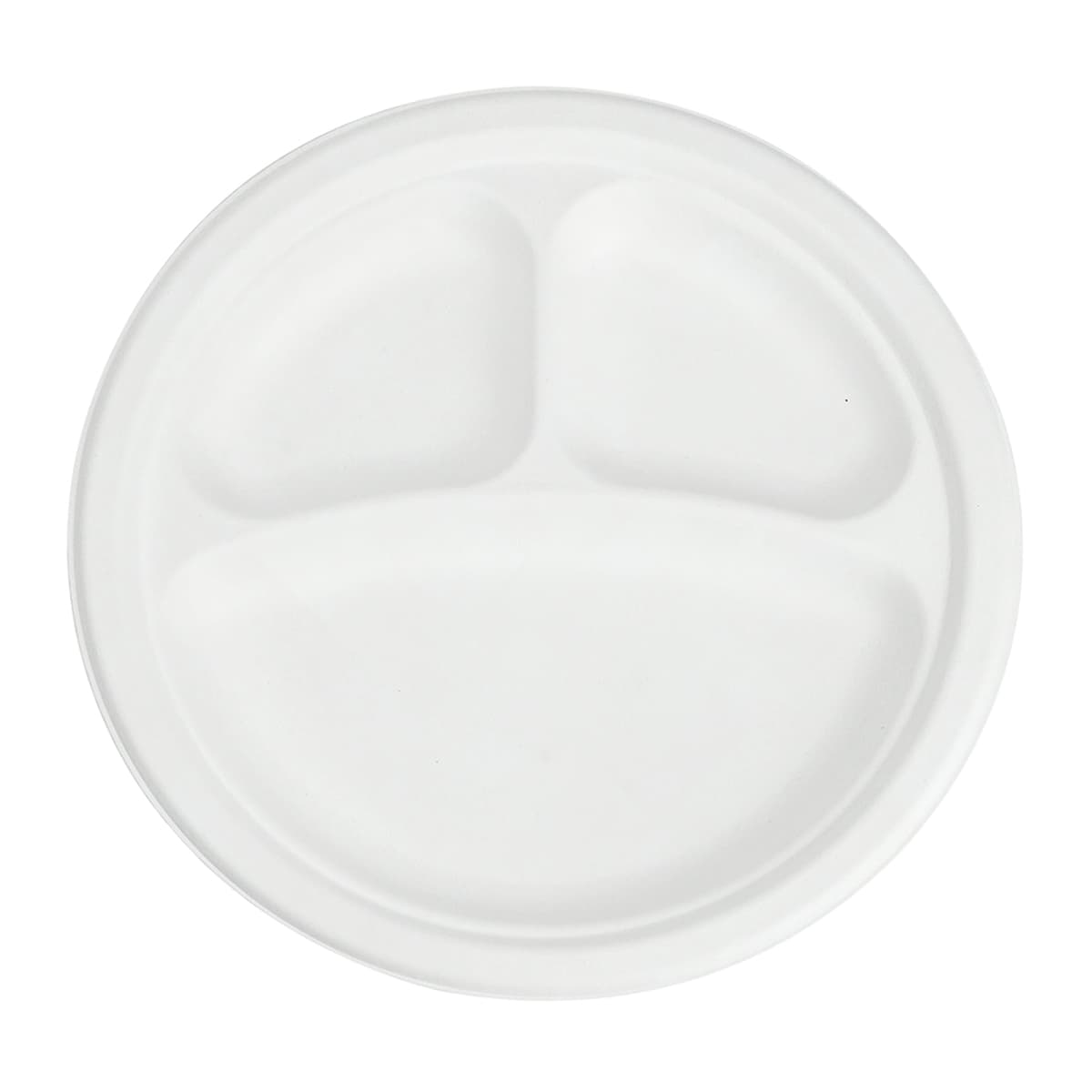 Plate 9 IN 3 Compartment Sugarcane White 500/Case