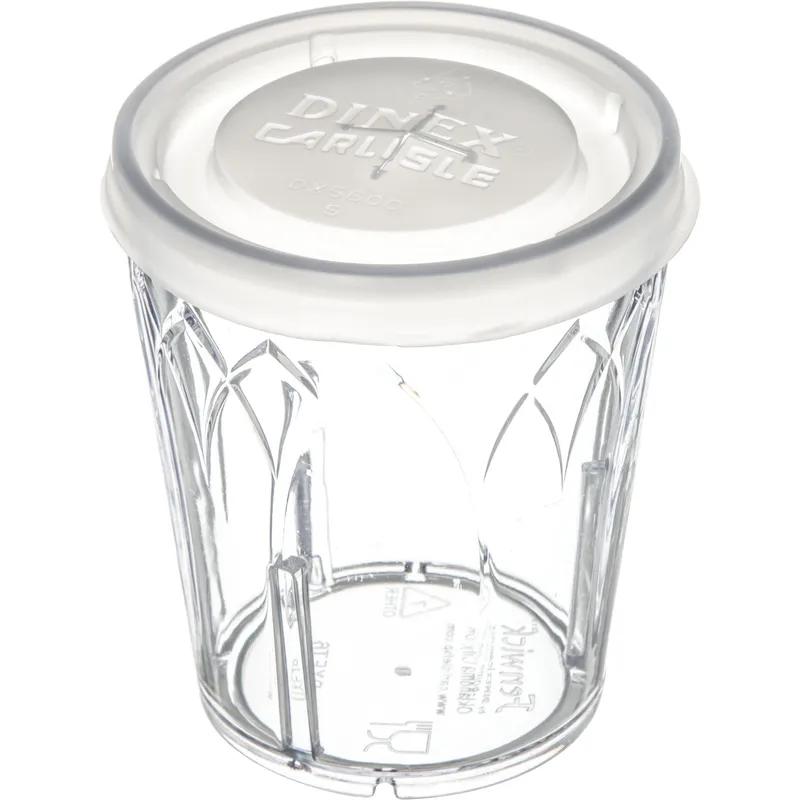 Dinex® Lid Flat PS Translucent For 6-12 OZ Cup With Hole 1000/Case