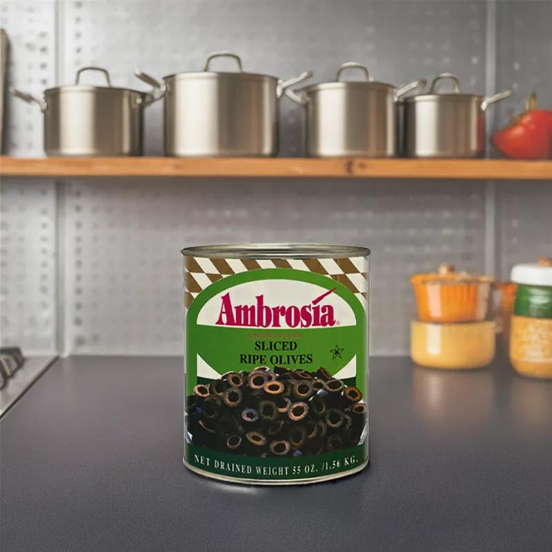 Ambrosia Sliced Black Olives #10 CN 6/Case