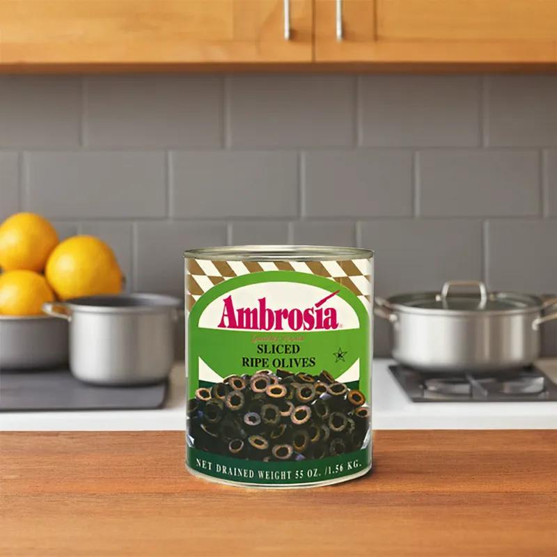 Ambrosia Sliced Black Olives #10 CN 6/Case