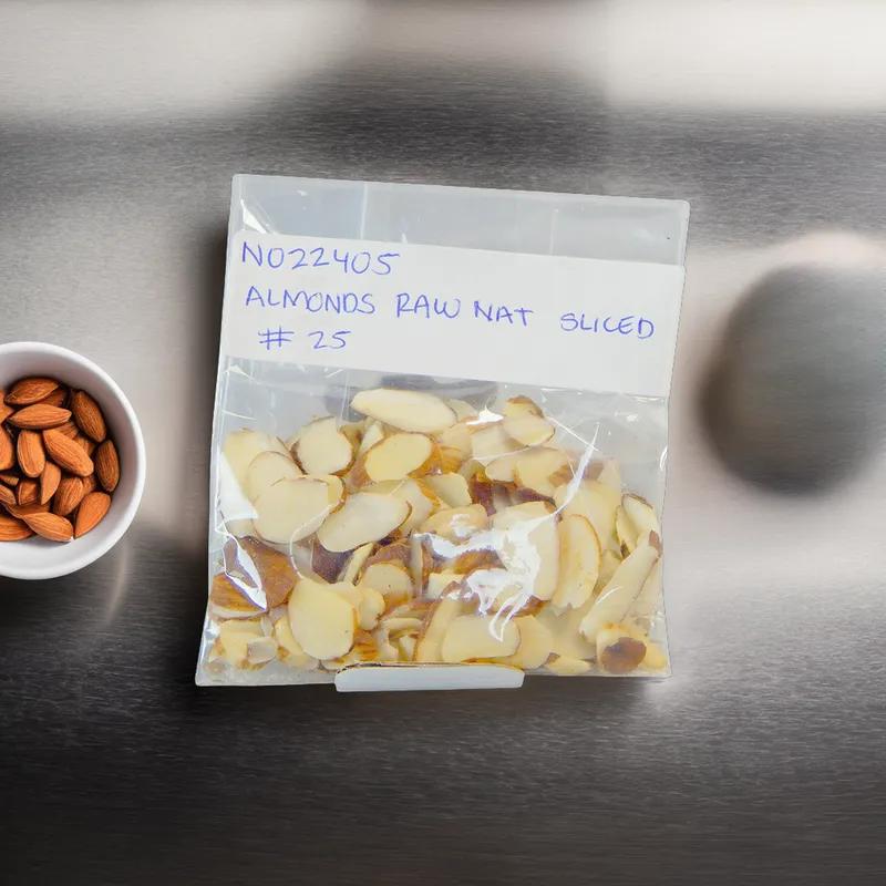 Almonds 25 LB Sliced Natural With Skin 1/Case