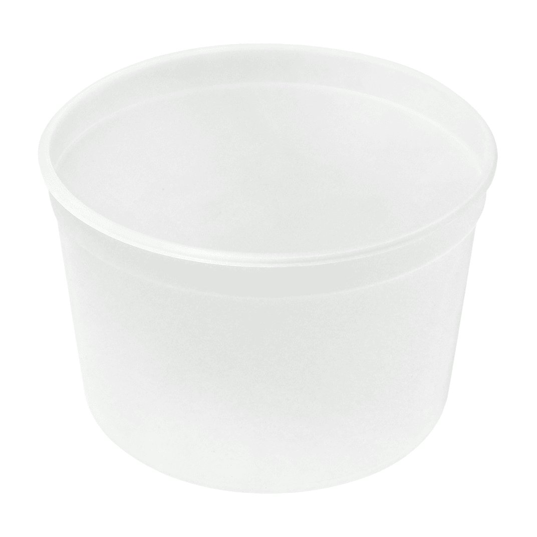 Take-Out Container Base 64 OZ LDPE Natural Round Squat 250/Case