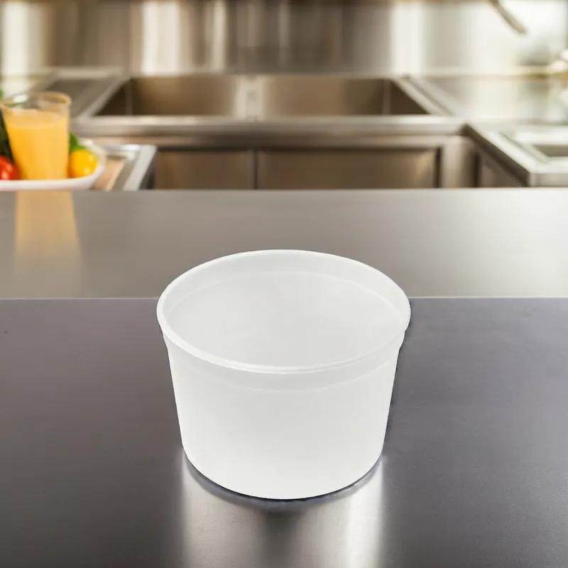 Take-Out Container Base 64 OZ LDPE Natural Round Squat 250/Case