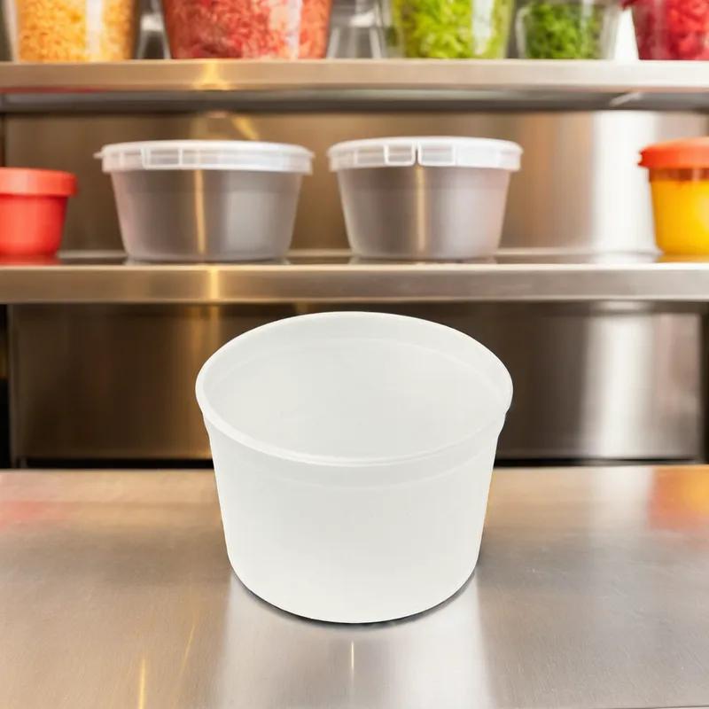 Take-Out Container Base 64 OZ LDPE Natural Round Squat 250/Case