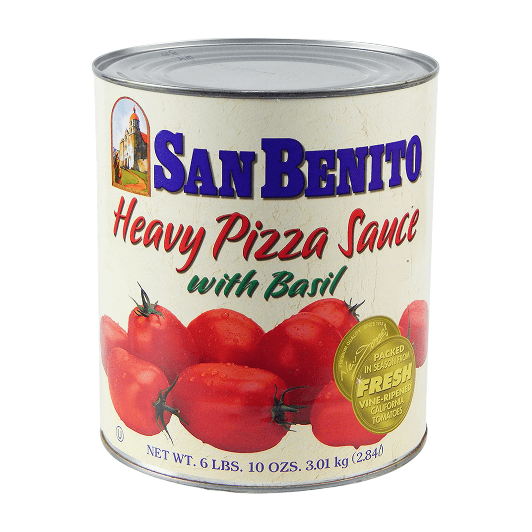 San Benito Basil Pizza Sauce 102 OZ Red #10 CN Heavy Based 13% Acidity 6 Count/Case