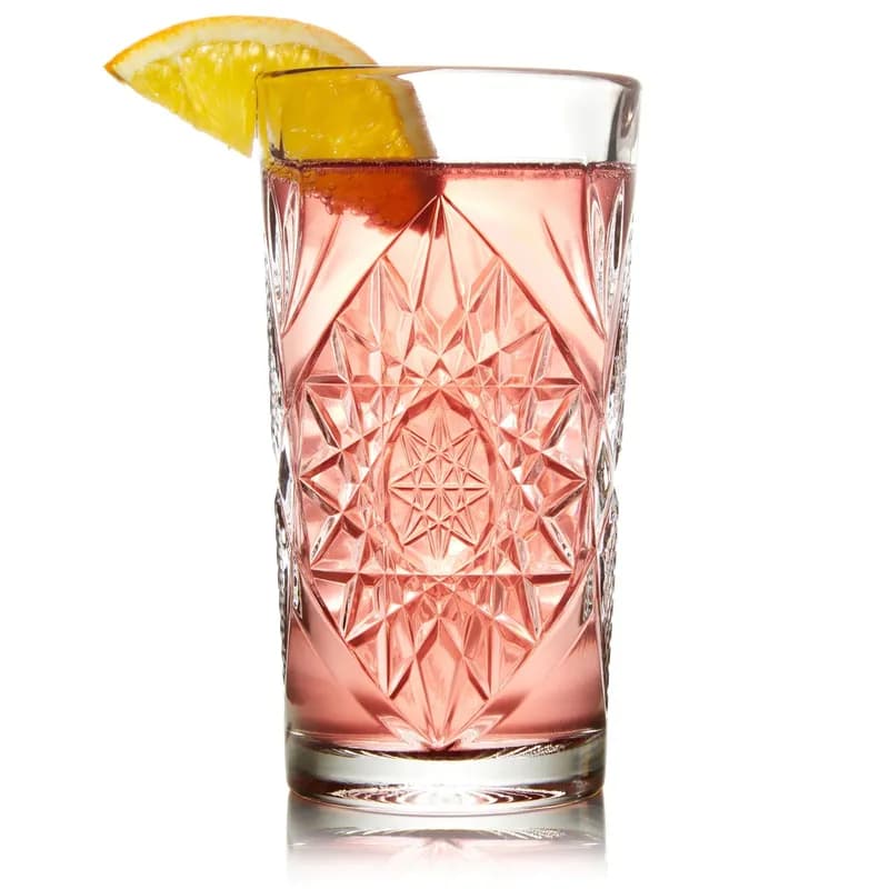 Hobstar Beverage Glass 16 FLOZ Glass Clear 12/Case