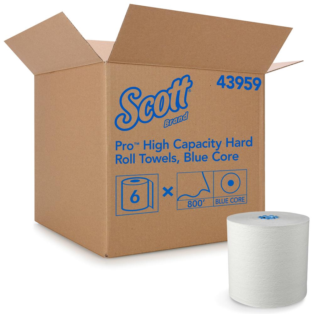 Scott® Roll Paper Towel MOD 7.5IN X900FT White Blue Hardwound 1.75IN Core Diameter 6 Rolls/Case