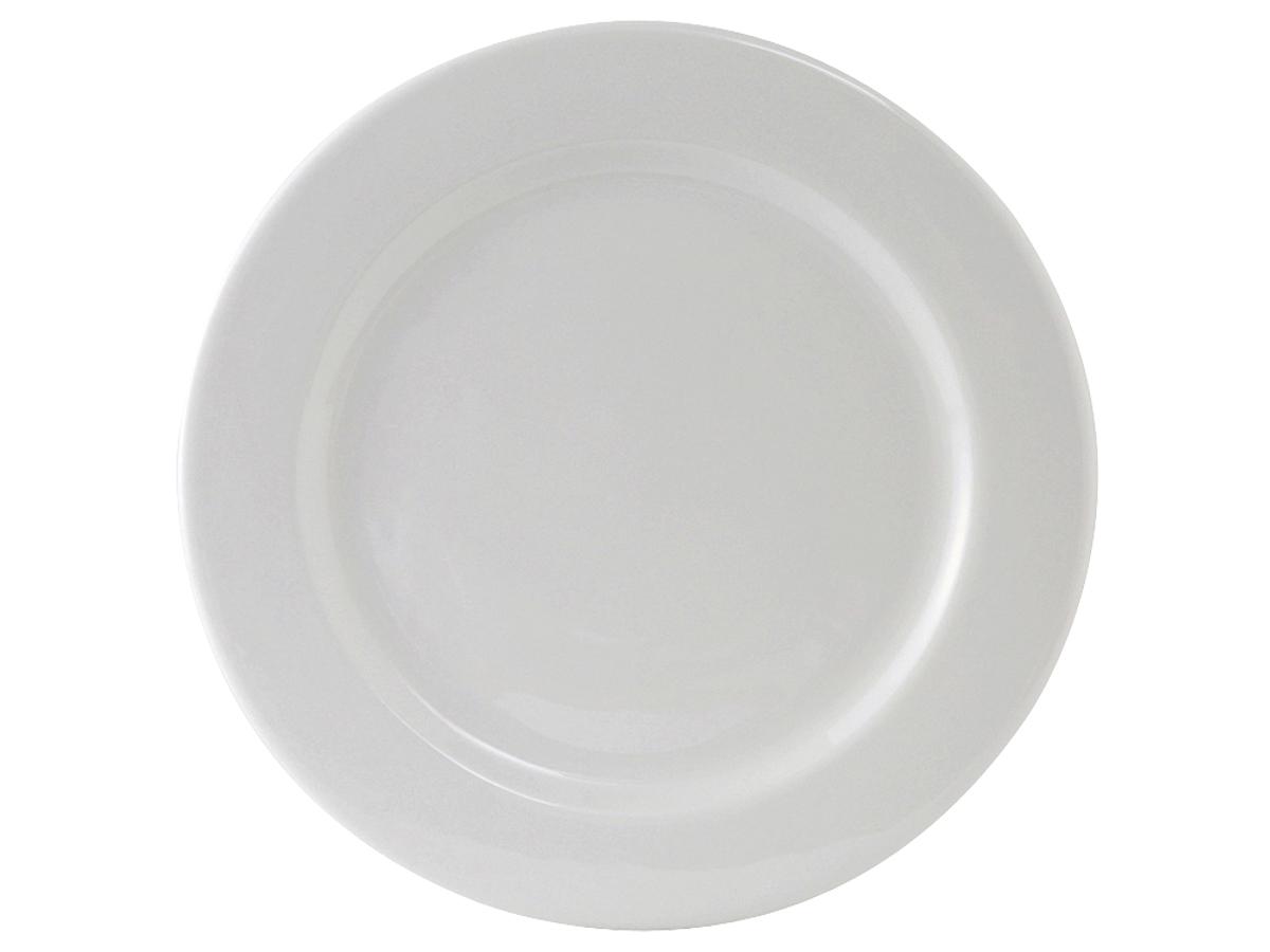 Alaska Plate 12 IN China Porcelain White Round Wide Rim Rolled Edge Fully Vitrified 12/Case