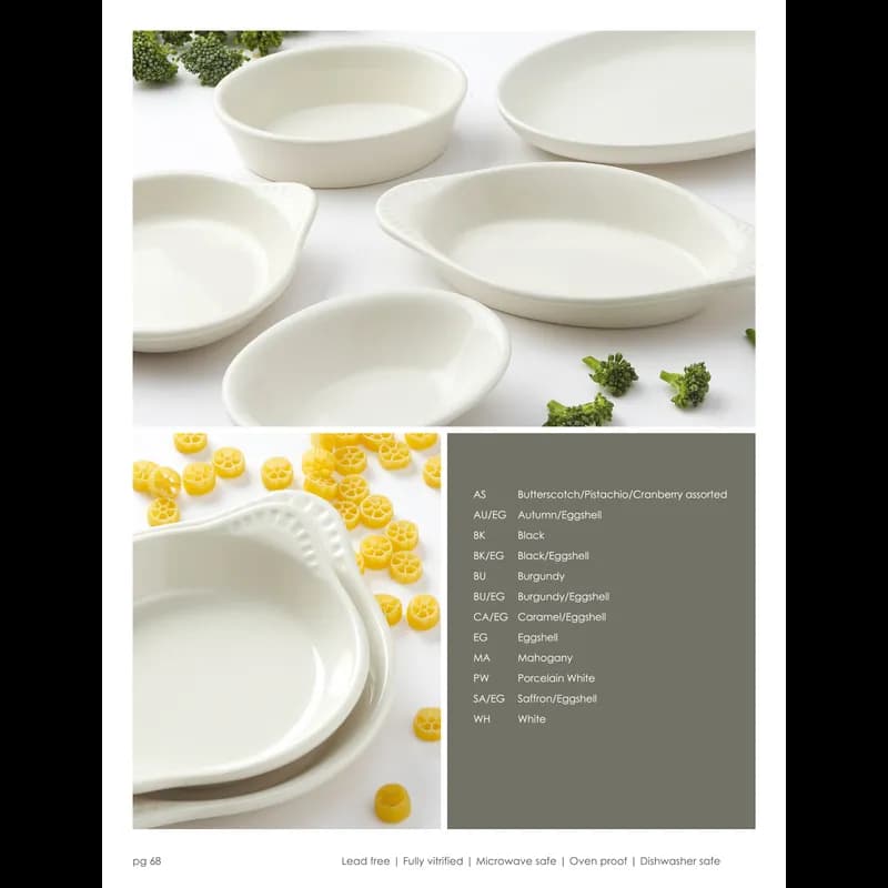 Welsh Rarebit 10.625 IN 17 OZ China White Oblong Fully Vitrified Oven Safe Dishwasher Safe Microwave Oven Safe 12/Case